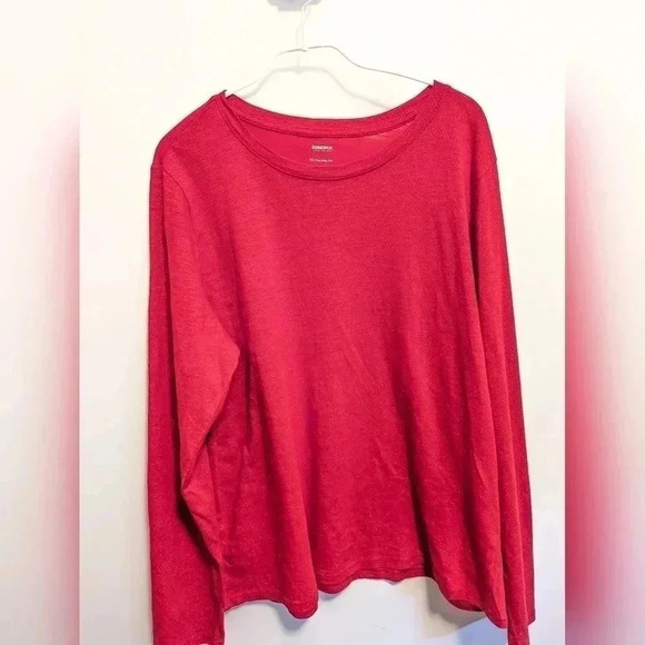 Sonoma Everyday Crewneck Women's Shirt (Color Red With Sparkle Size XL)(EUC) - Picture 1 of 14